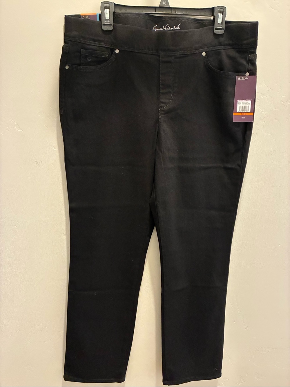 Avery Black Pull-On Straight Leg Mid-Rise Pants